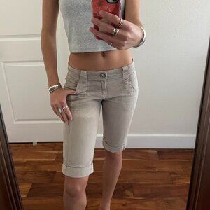 BCBG Women's Grey and Cream Shorts